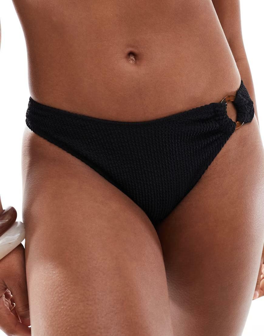 CZARNY DÓŁ OD BIKINI TEKSTURA 