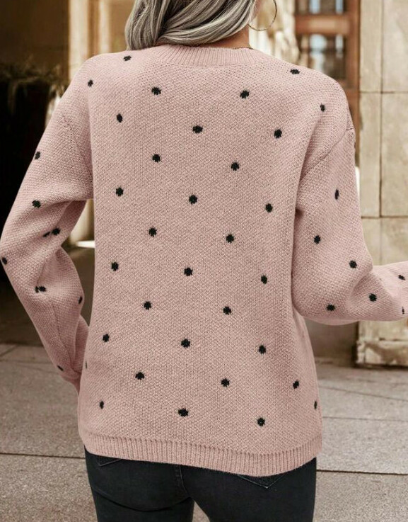 RÓŻOWY SWETER GROSZKI