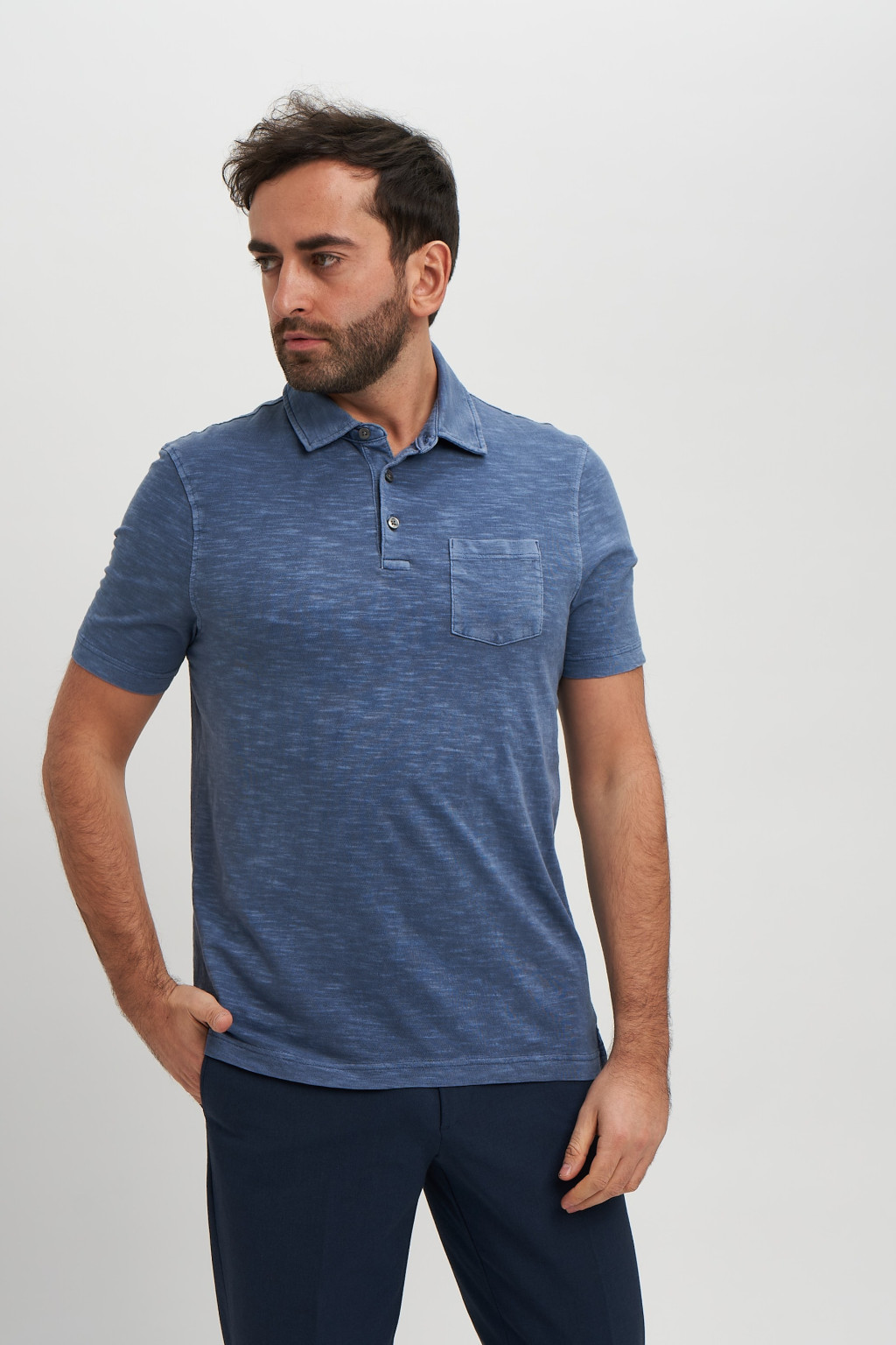 BAWEŁNIANA KOSZULKA POLO T28-4893M-BE