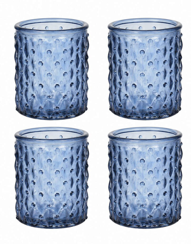 niebieski szklany świecznik 6-pack