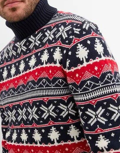 SWETER Z GOLFEM W NORWESKI WZÓR