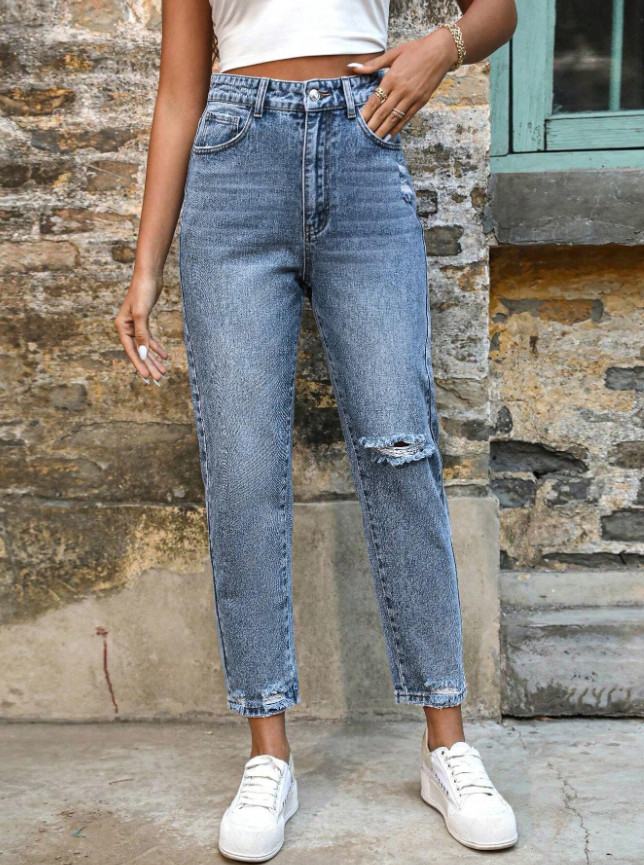 NIEBIESKIE SPODNIE JEANS