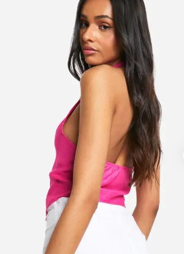BLUZKA Z DEKOLTEM HALTER 
