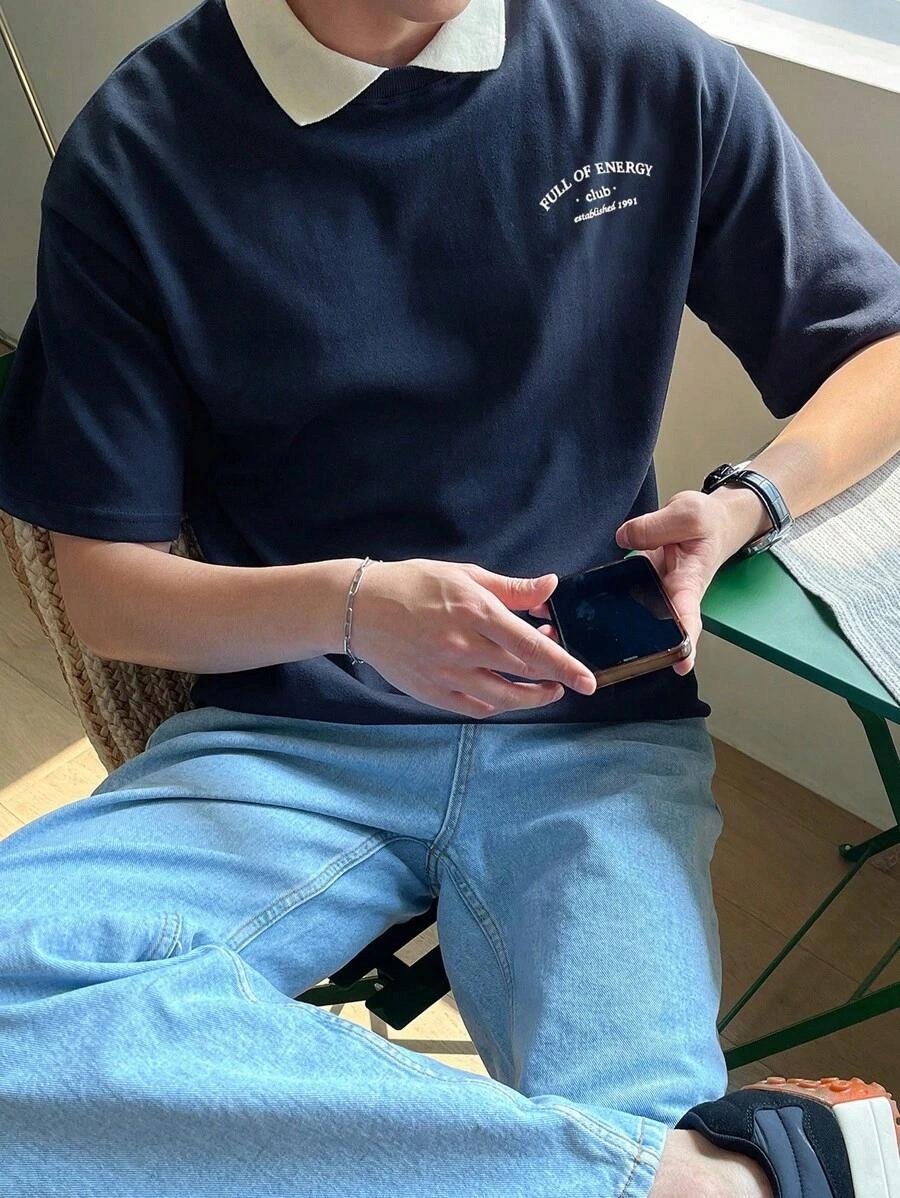 GRANATOWA KOSZULKA POLO 