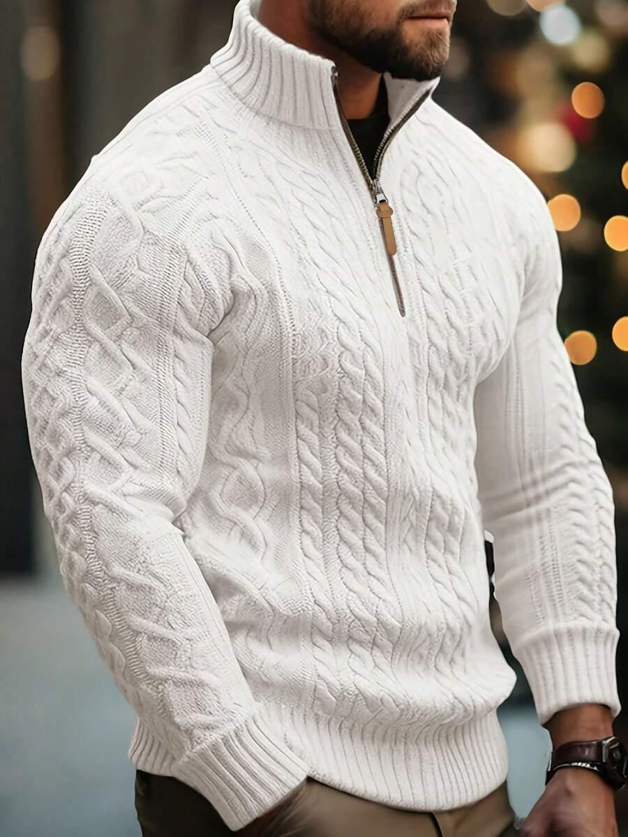 DZIANINOWY SWETER ZIP 