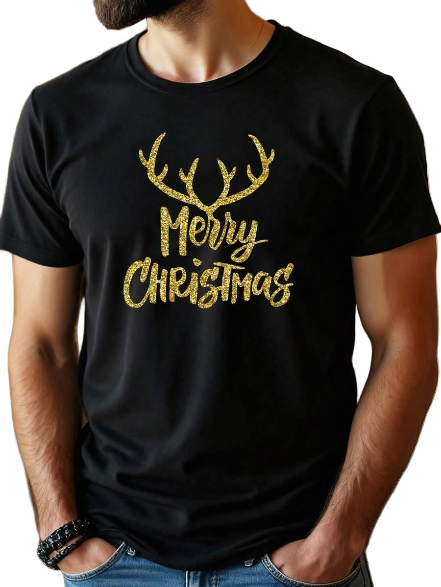 T-SHIRT ZE ŚWIĄTECZNYM NAPISEM