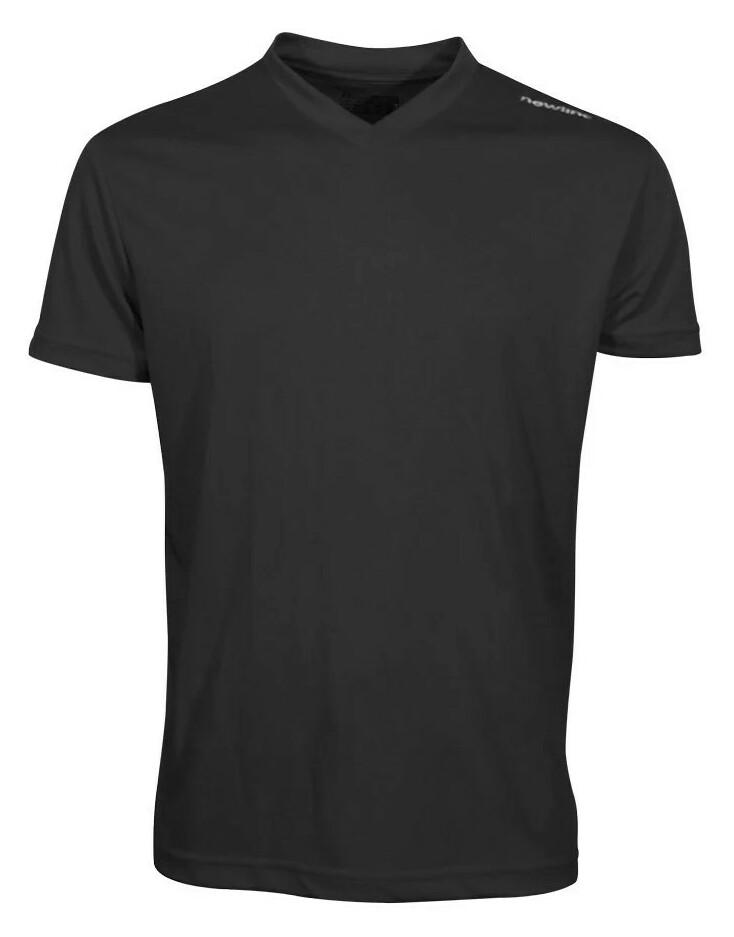 CZARNA KLASYCZNA KOSZULKA SPORTOWA VNECK LOGO