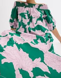 SUKIENKA MAXI OVERSIZE PLUS SIZE BAWEŁNIANA DEKOLT CARMEN 