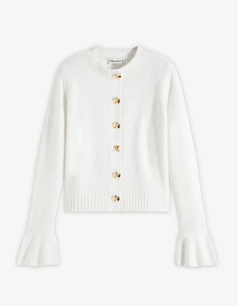 SWETER ROZPINANY Z DEKORACYJNYMI GUZIKAMI