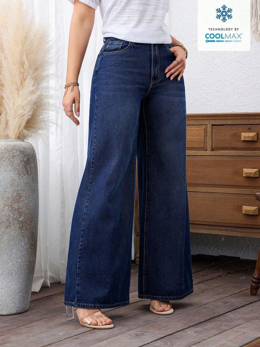 GRANATOWE SPODNIE JEANS