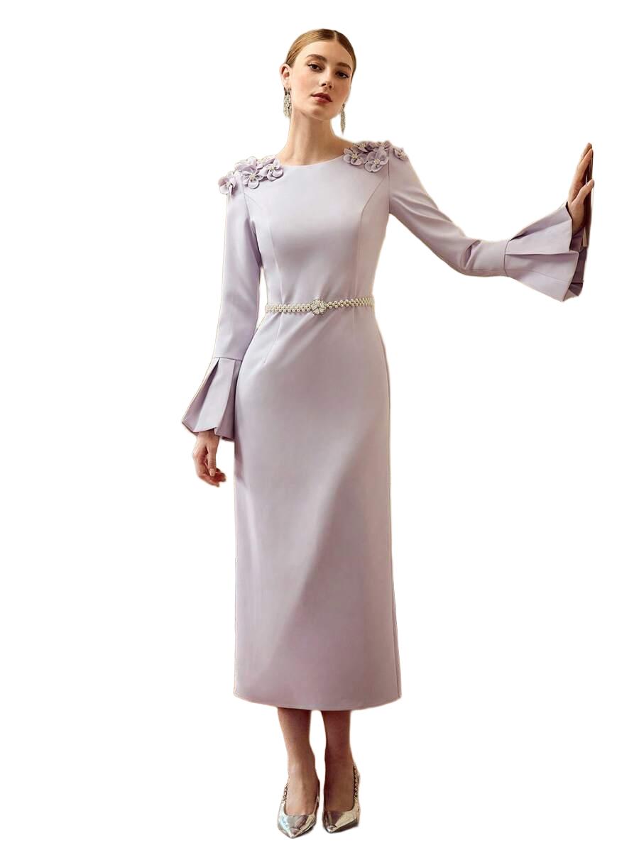 ELEGANCKA SUKIENKA MIDI DEKOLT PROSTY FASON 