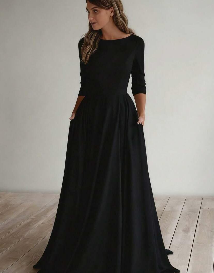 CZARNA MAXI SUKIENKA