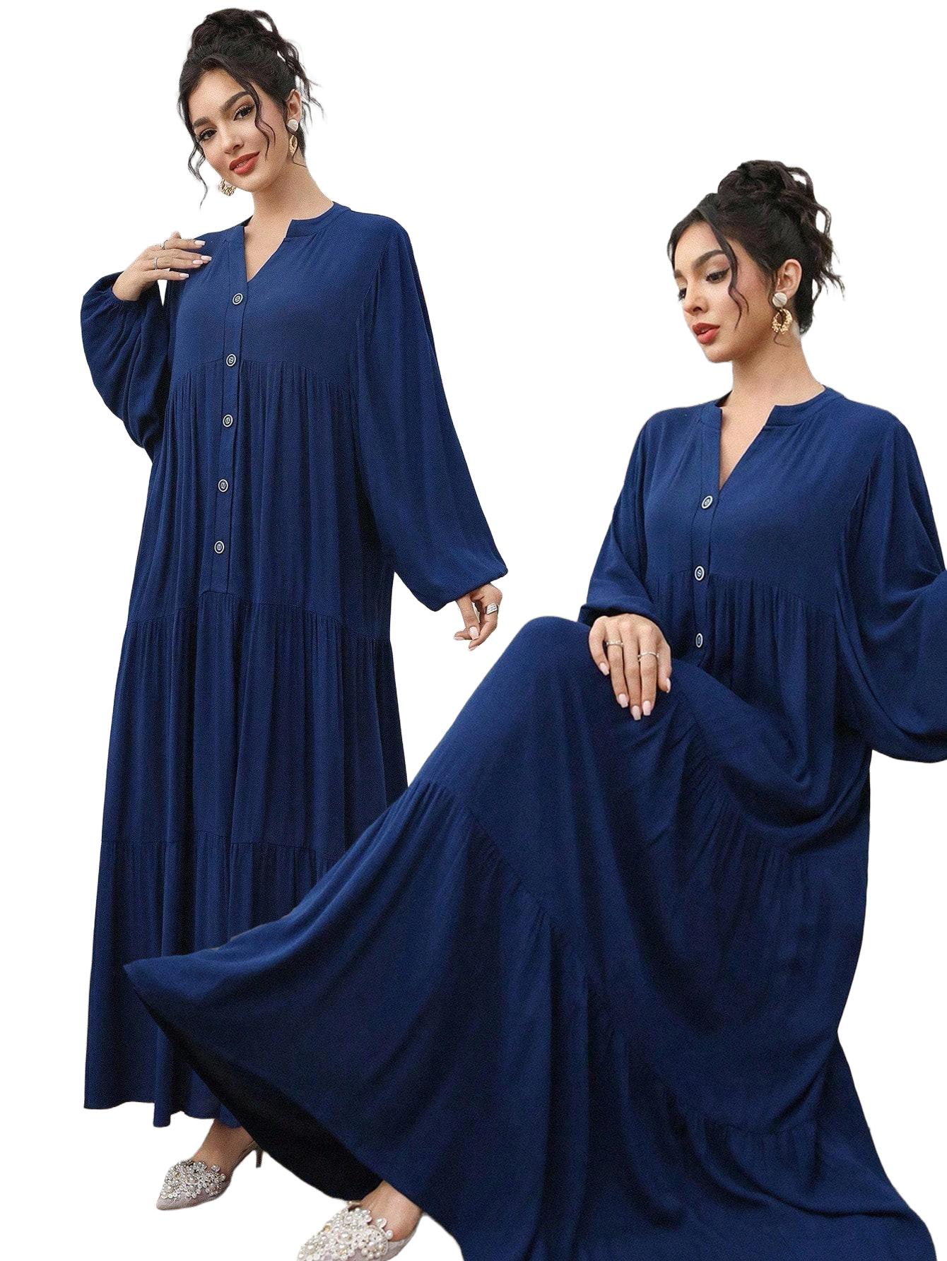 SUKIENKA OVERSIZE V-DEKOLT MAXI WISKOZA