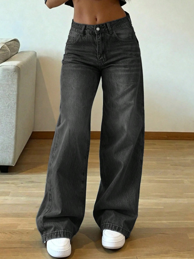 SZARE SPODNIE JEANS