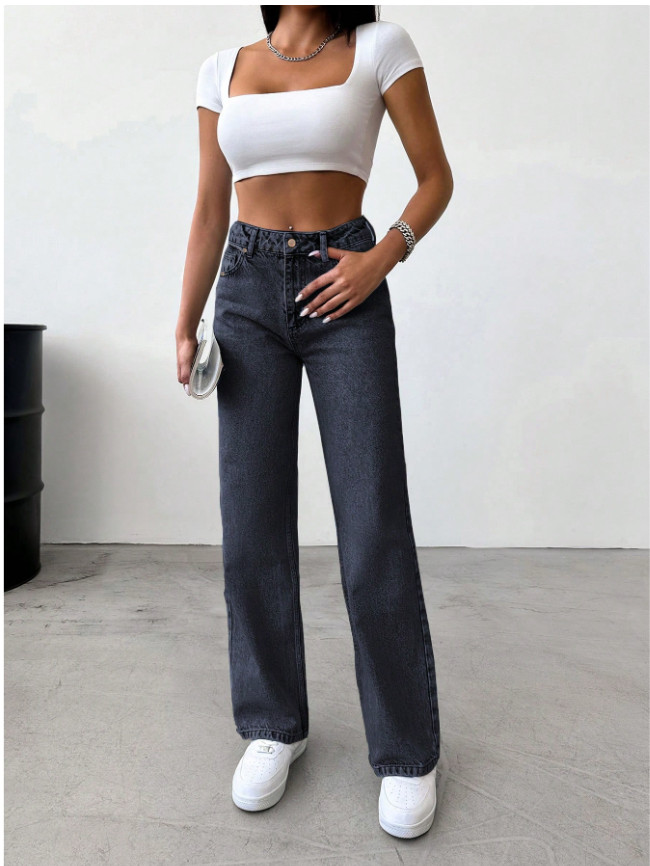 CZARNE SPODNIE JEANS