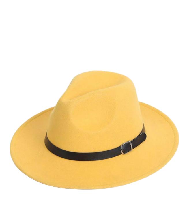 żółty KAPELUSZ FEDORA
