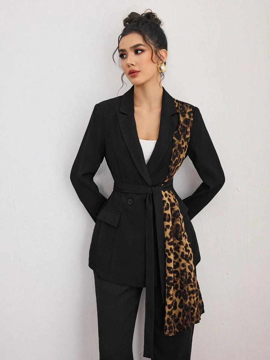 CZARNA MARYNARKA ANIMAL PRINT