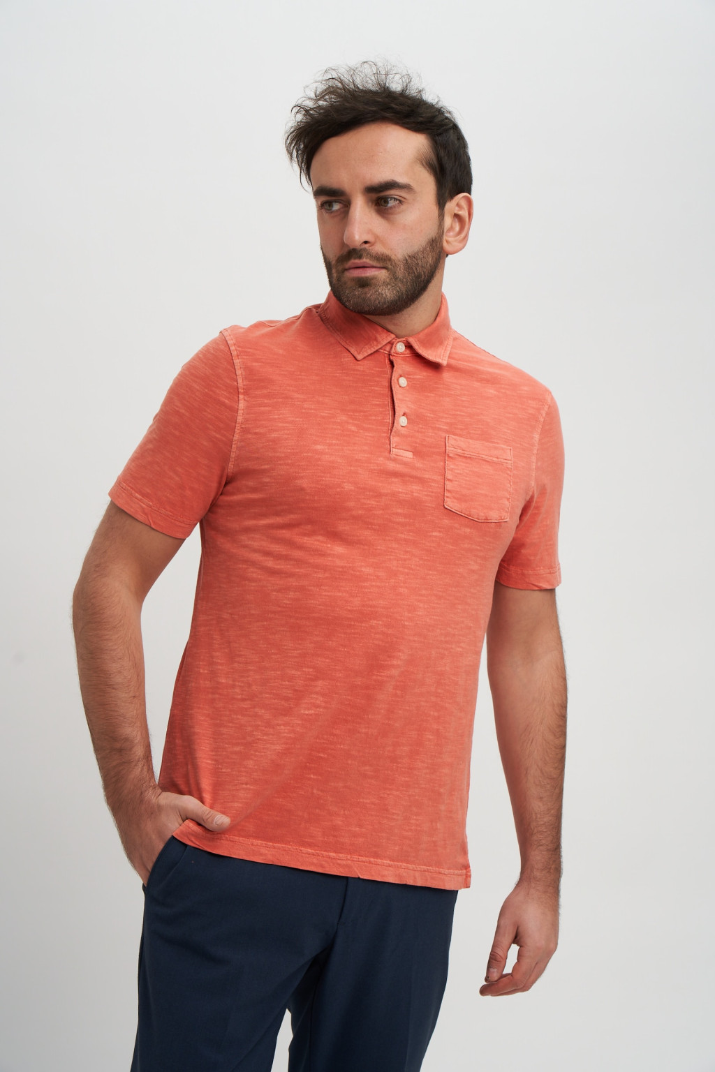 POMARAŃCZOWA KOSZULKA POLO T28-4893M-P0