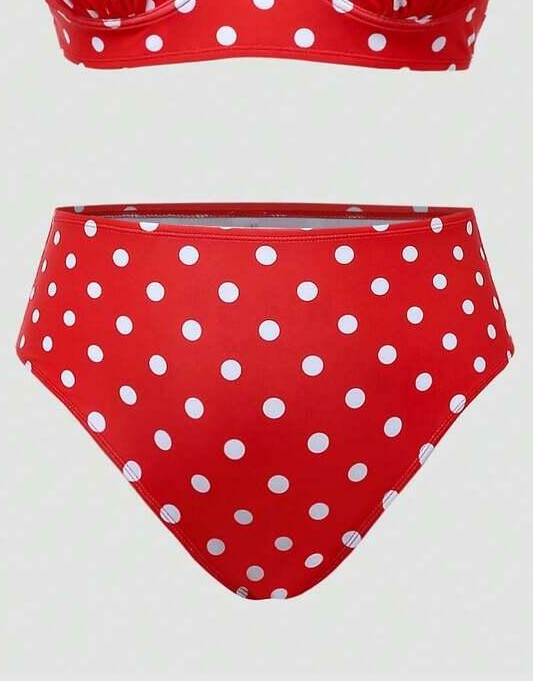 dół od bikini wzór groszki
