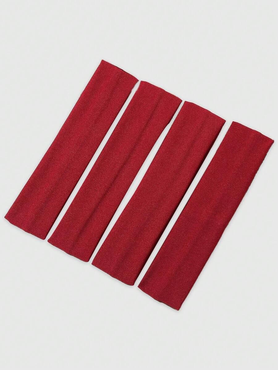 bordowe opaski na głowę 4-pack 