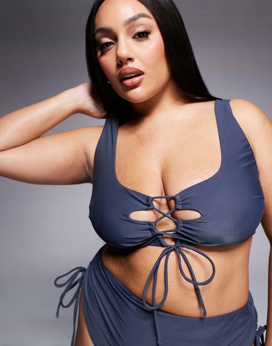 SZARA GÓRA OD BIKINI WIĄZANIE