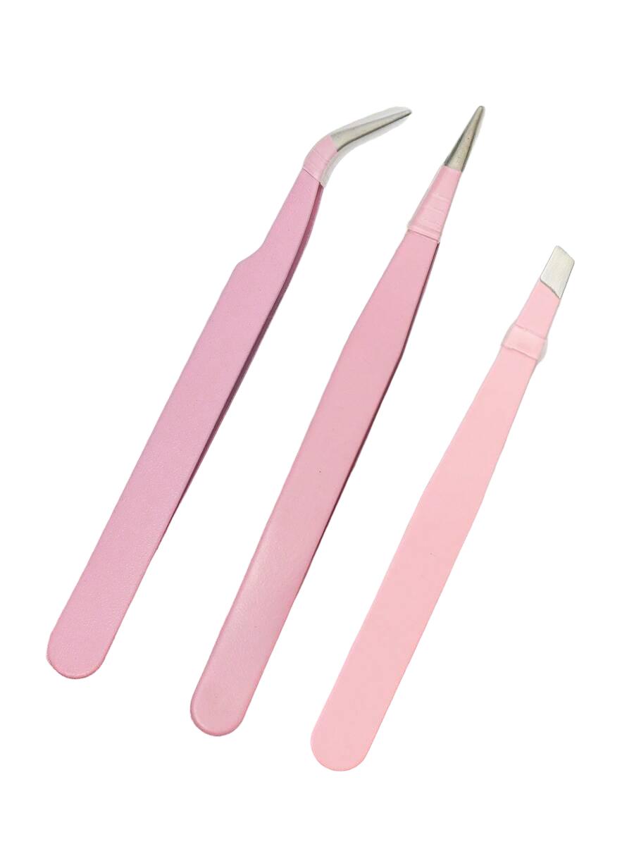 różowe pęsety 3-pack