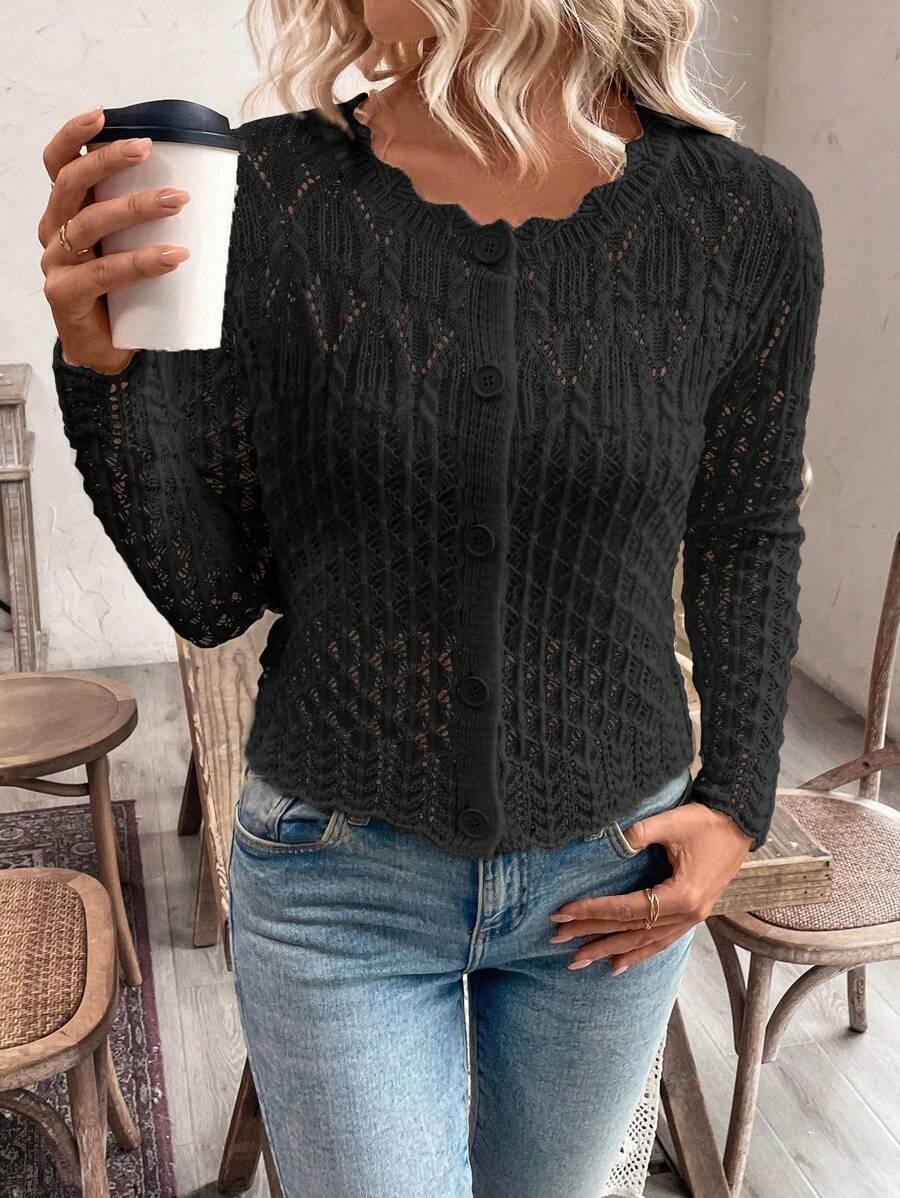 CZARNY SWETER GUZIKI