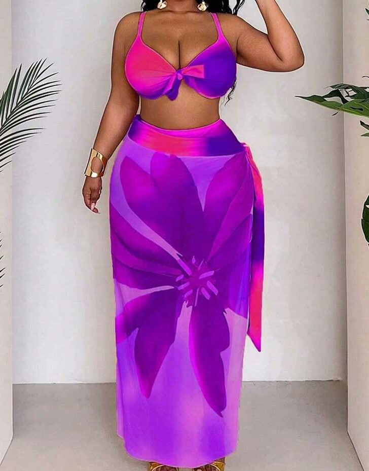 komplet DWUCZĘŚCIOWY STRÓJ KĄPIELOWY  wzór tie dye