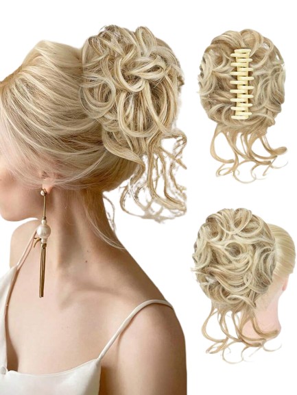 doczepiane włosy kok blond