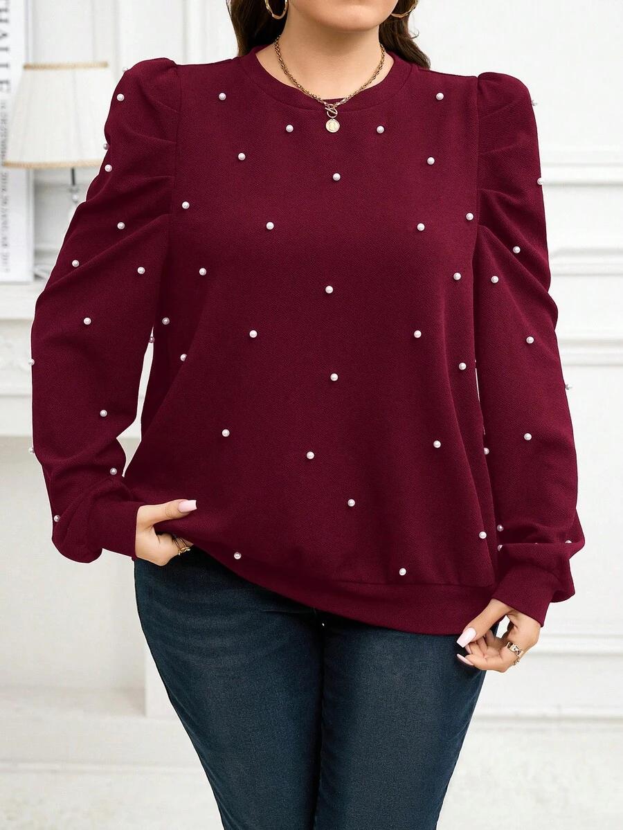 ELEGANCKA BLUZA DAMSKA Z PEREŁKAMI