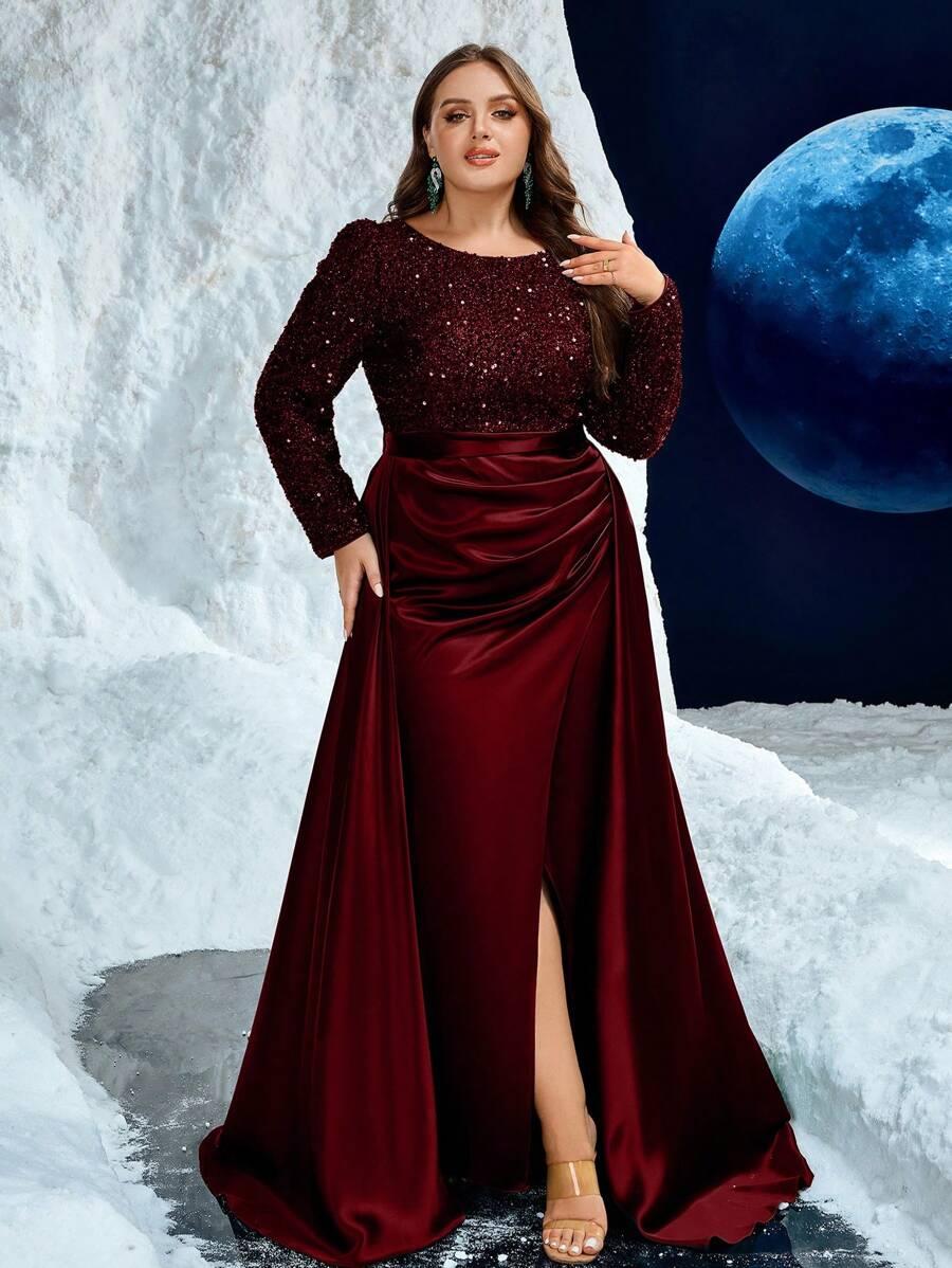 burgundowa maxi sukienka