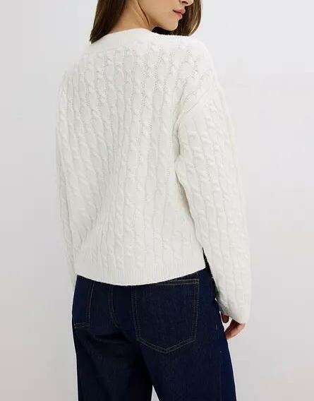 SWETER DAMSKI  Z PLECIONYM WZOREM