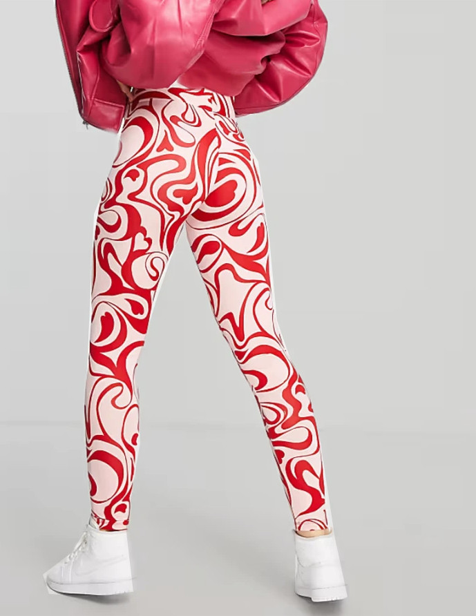 legginsy kontrast print