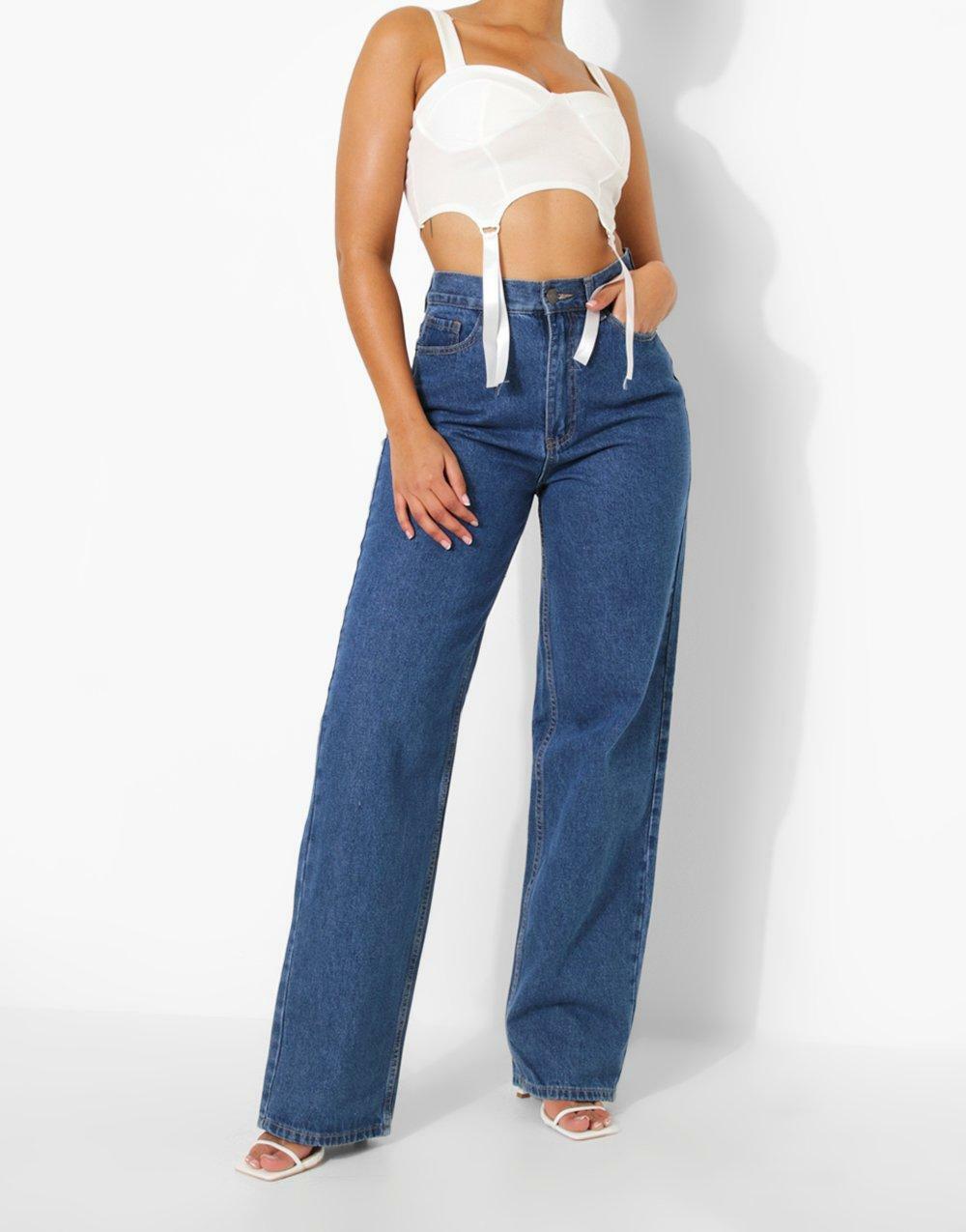 PROSTE SPODNIE JEANS WYSOKI STAN 