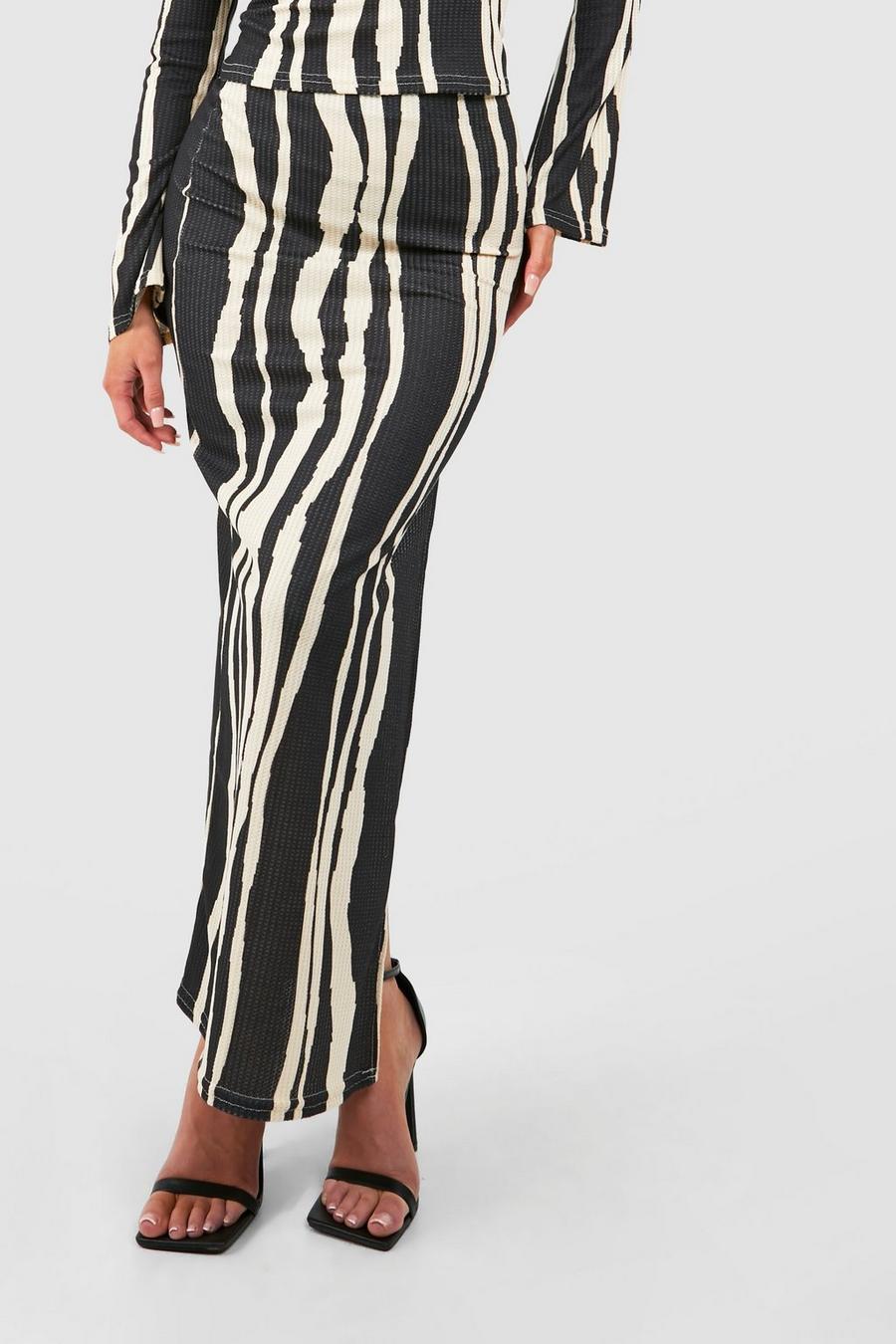 SPÓDNICA DAMSKA W PASKI REGULAR FIT 