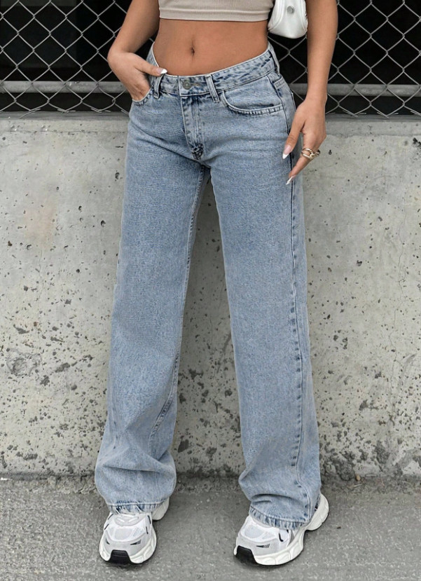 SPODNIE JEANS KIESZENIE ZAMEK