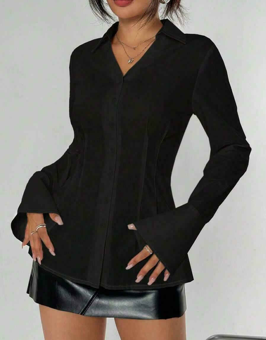 CZARNA KOSZULA KOŁNIERZYK