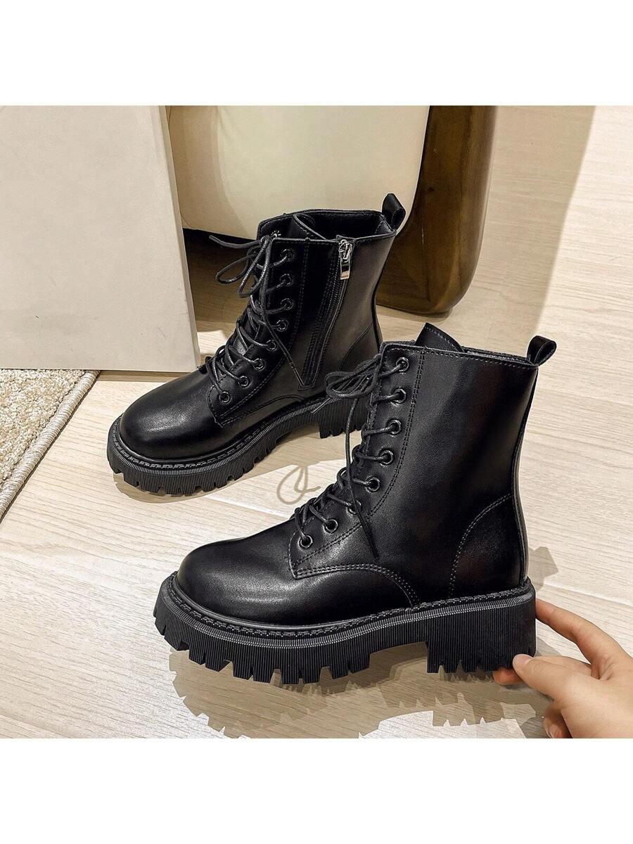 CZARNE BOTKI IMITACJA SKÓRY