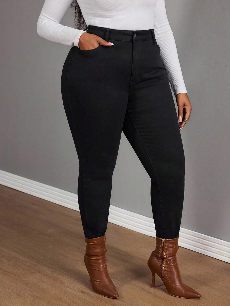 CZARNE SPODNIE JEANS
