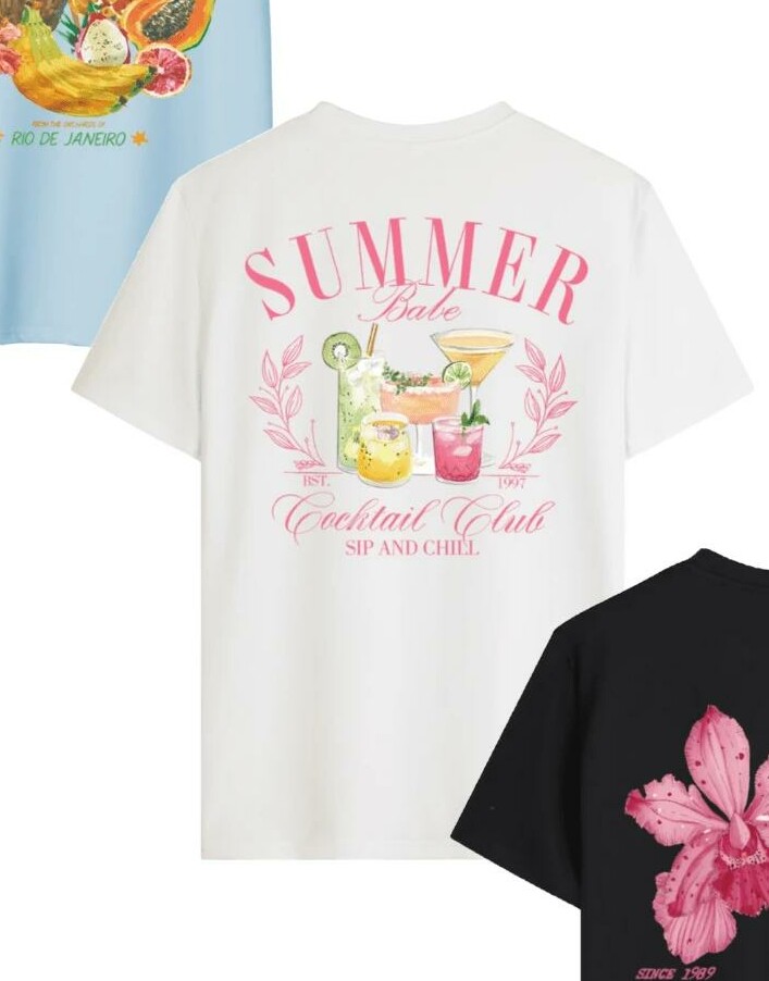 biały t-shirt nadruk