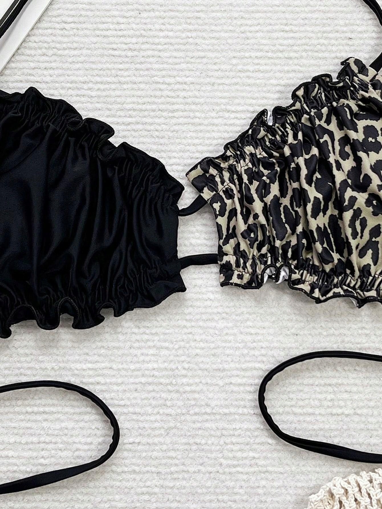 góra od bikini animal print