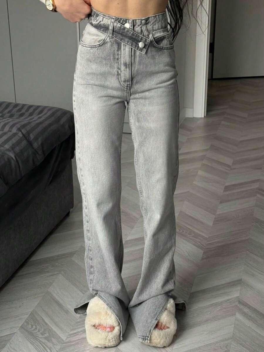 SZARE SPODNIE JEANS