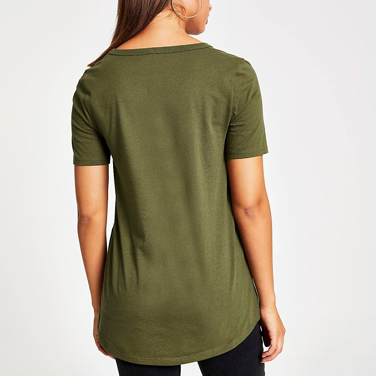 t-shirt v neck khaki