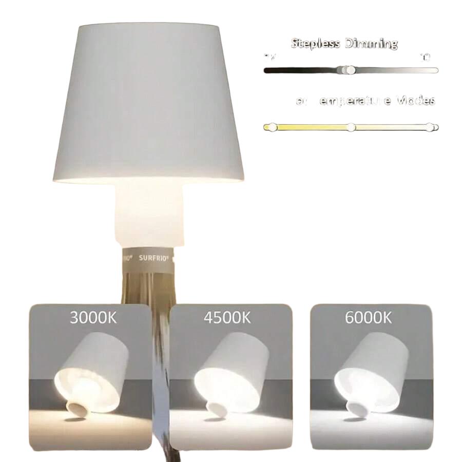 biała lampka nocna klosz na butelkę