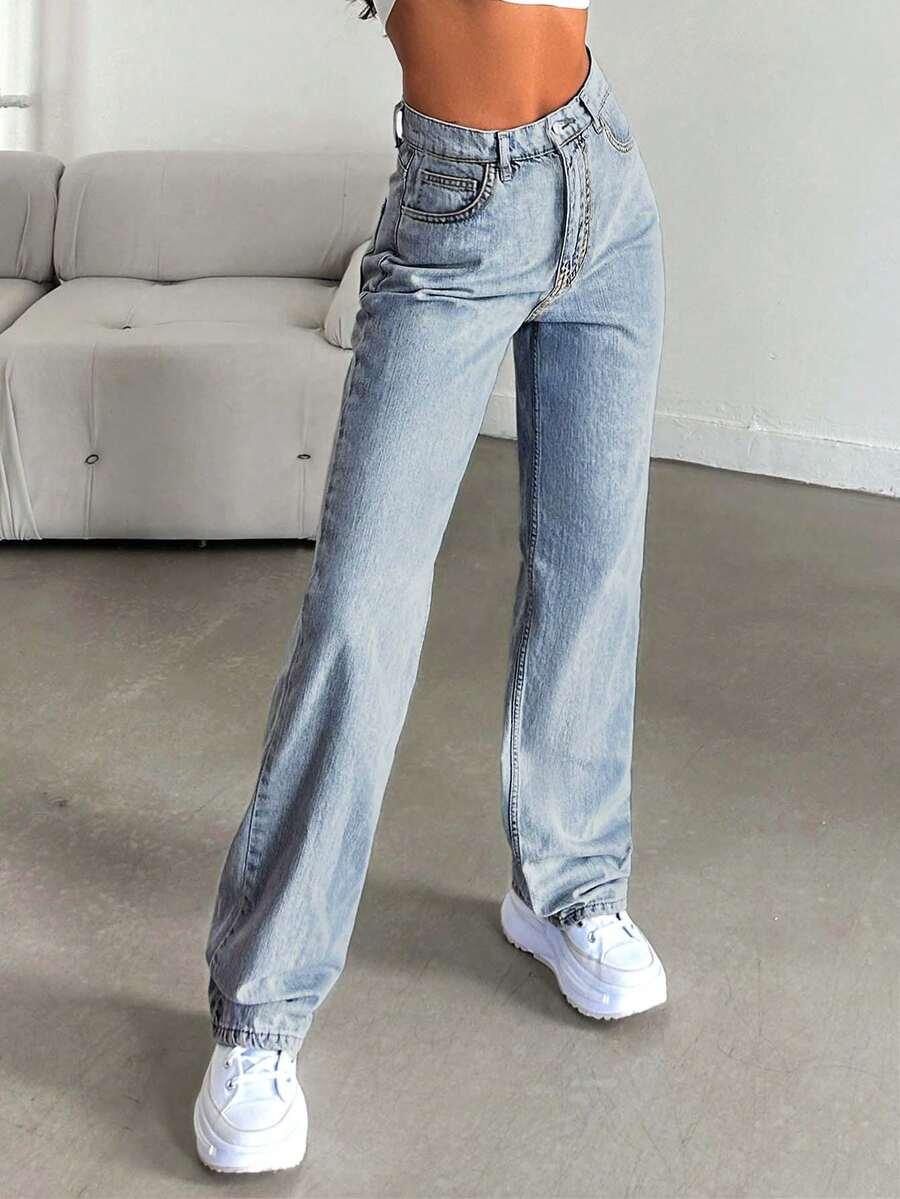 NIEBIESKIE SPODNIE JEANS