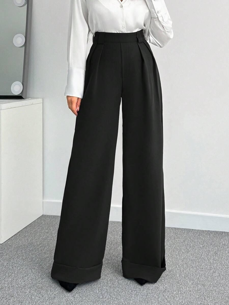 CZARNE ELEGANCKIE SPODNIE