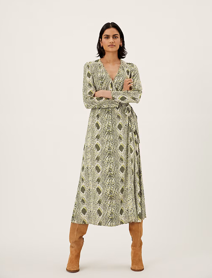 midi sukienka animal print T69-1184-V4