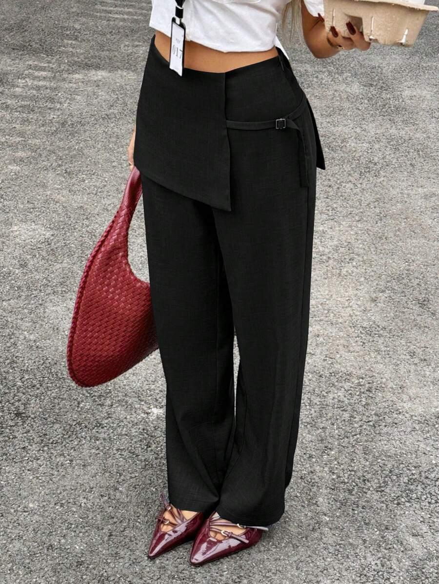 CZARNE ELEGANCKIE SPODNIE