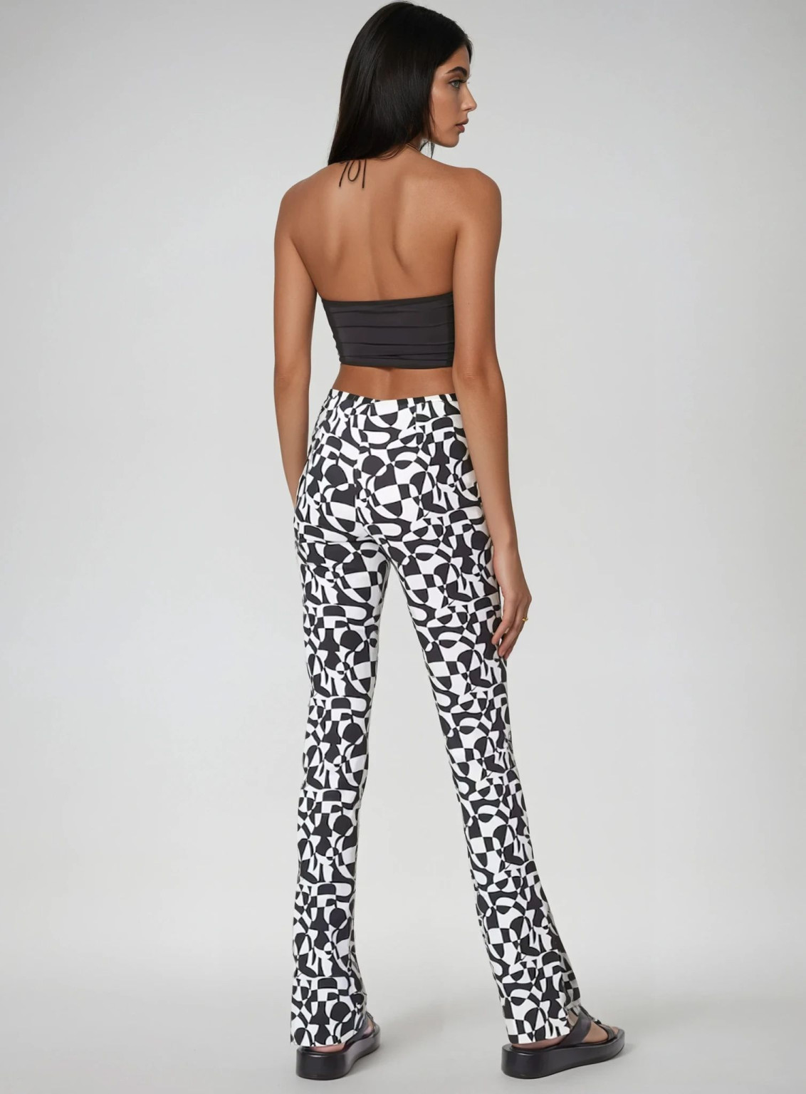 SPODNIE CASUAL PRINT KONTRAST