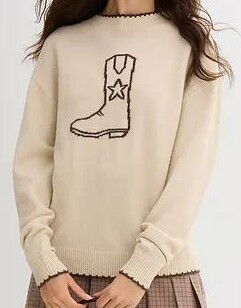 SWETER DAMSKI REGULAR OKRĄGŁY DEKOLT 